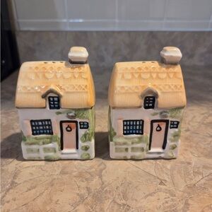 Vintage ceramic Cottage Salt and Pepper Shakers